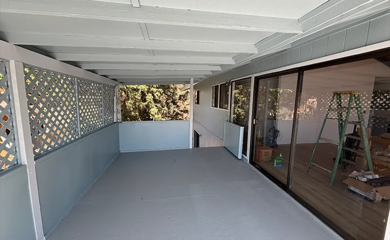 Commercial building exterior walls painted in contrasting modern colors under daylight